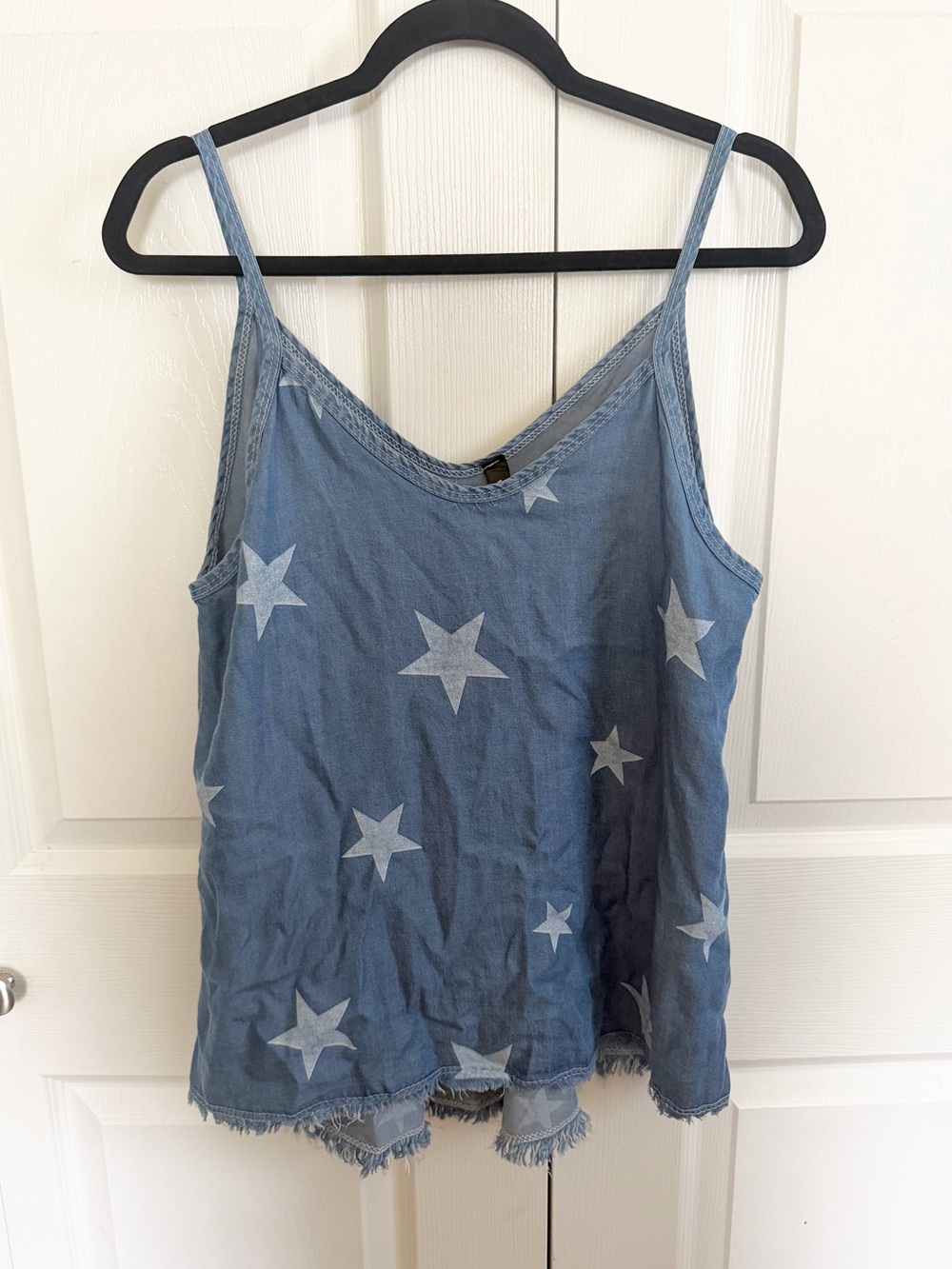 5 for $25! Light Blue Star-Print Spaghetti Strap Tank Top